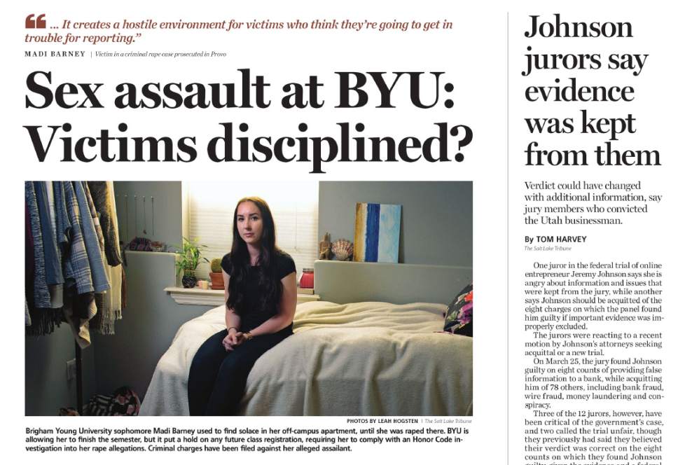 Salt Lake Tribune Coverage Of Sex Assault Issues At Brigham Young