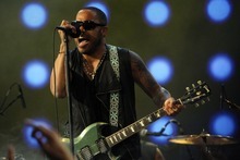 Photo by Chris Detrick | The Salt Lake Tribune 
Lenny Kravitz performs before the 2011 NBA All-Star game at the Staples Center Sunday February 20, 2011.    The West won 148-143.