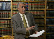   Rick Egan  | The Salt Lake Tribune 

Salt Lake District Attorney Sim Gill talks about the historic decision by U.S. District Court Judge Robert J. Shelby, that struck down the state's ban on same-sex marriage, Friday, December 20, 2013.  