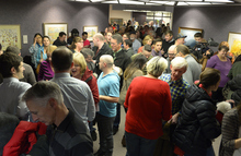   Keith Johnson | The Salt Lake Tribune

Hundreds of people gather outside the Salt Lake County clerks office, Friday, December 20, 2013 waiting to apply for marriage licenses after a federal judge in Utah Friday struck down the state's ban on same-sex marriage, saying the law violates the U.S. Constitution's guarantees of equal protection and due process.  