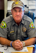   Trent Nelson  |  The Salt Lake Tribune
Garfield County Sheriff James "Danny" Perkins is a leading critic of BLM law enforcement. He says the federal agency's officers refuse to recognize the authority of rural sheriffs and coordinate with local law enforcement. Perkins was photographed in his Panguitch office, Friday September 12, 2014.  