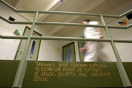 Quotations such as this one, on a women's unit wall, remind that female and male inmates are different.