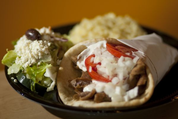 The beef and lamb gyro with rice and salad ($8.59) at Dasks restaurant Tuesday September 1, 2009. 

Photo by Chris Detrick/The Salt Lake Tribune