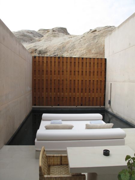 Sandstone cliffs rise above a private courtyard of a room at the Amangiri resort in kanje County. Mark Havnes/ The Salt Lake Tribune