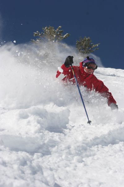 A skier drops into chest high powder in the upper Cirque at Snowbird Ski Resort march 26, 2005.

Jim Urquhart/Salt Lake Tribune