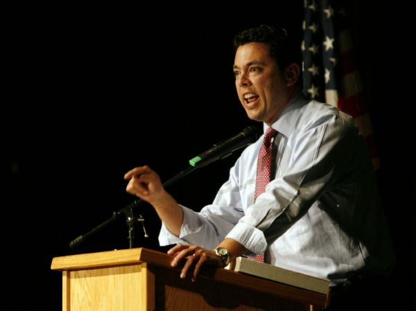 Representative Jason Chaffetz, gets fired up during the   town hall meeting, before a standing room only crowd,  at Elkridge middle school in South Jordan,   Wednesday, August 26,  2009.  Rick Egan/The Salt Lake Tribune