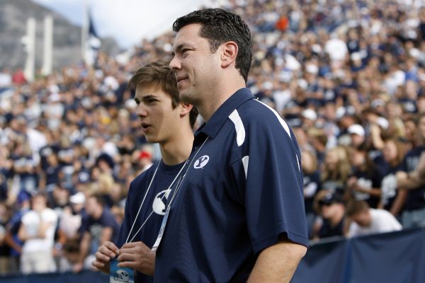 Photo by Chris Detrick  |  The Salt Lake Tribune 
US Representative Jason Chaffetz  watches during the first half of the game against Florida State at LaVell Edwards Saturday September 19, 2009. BYU lost the game 54-28.