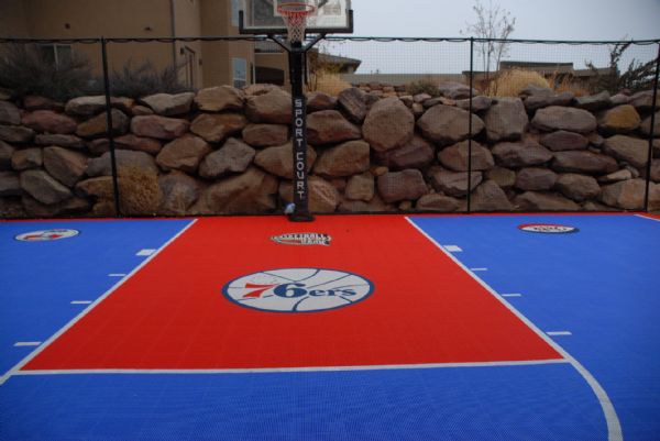 JAMI BONNER  |  The Salt Lake Tribune

This is the custom made basketball court at Julius Erving's St. George home. The NBA legend has put the house on the market.