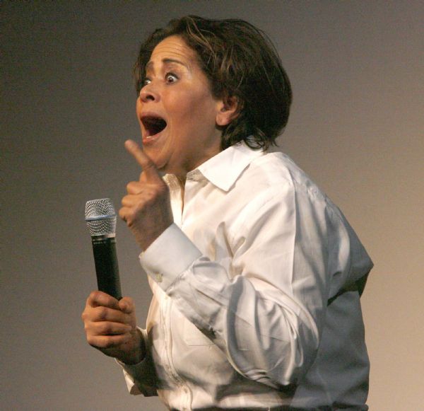 Anna Deavere Smith, who talked about her work at an interview  at the Egyptian Theater in Park City on  Thursday, January 28,2010 performs an intern in a New Orleans charity hospital, one of the characters in her recent play, 
