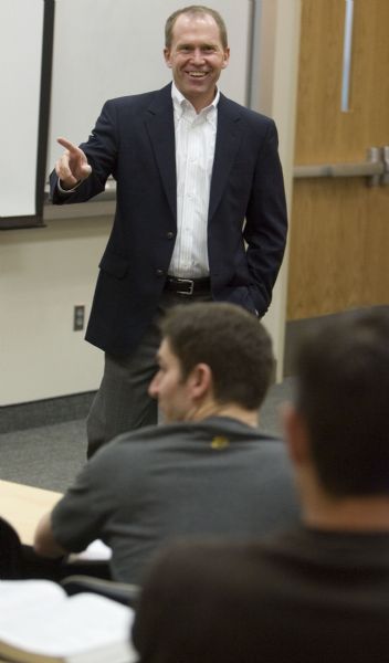 Jim Urquhart  |  The Salt Lake Tribune
Professor Steve Thorley leads a finance class Tuesday, January 12 2010 at Brigham Young University's Marriott School of Management in Provo.BYU's business school is nationally ranked and approximately 1,800 undergraduate students and 1,000 graduate students are enrolled. 1/12/10