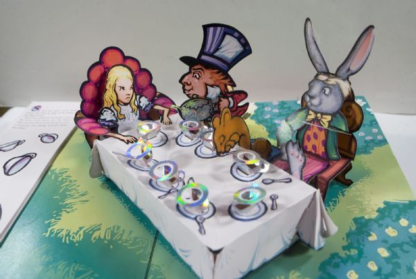 Al Hartmann  |  The Salt Lake Tribune   2/22/2010
page from Alice in Wonderland popup book.