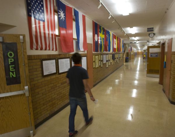 Al Hartmann  |  The Salt Lake Tribune   4/19/2010
Student walks to class at Mount Jordan Middle School in Sandy. Canyons School District wants voters to approve a $250 million bond so it can renovate or rebuild a dozen schools. Sandy's Mount Jordan Middle School at 9360 South 300 East could be razed and rebuilt to be a centerpiece for the district, possibly in partnership with Sandy, Salt Lake County and the University of Utah.