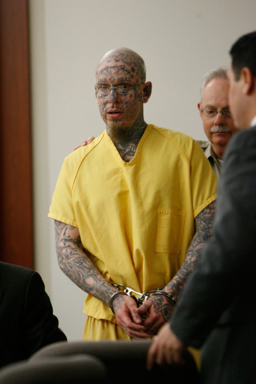 Curtis Allgier is charged with capital murder and seven other felonies for the June, 25, 2007, slaying of 60-year-old prison Officer Stephen Anderson. Allgier's lawyers want his tattoos covered up during his trial to avoid prejudicing the jury. Francisco Kjolseth  | Tribune file photo