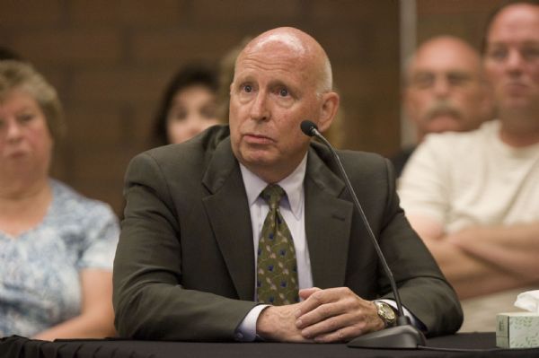 Ron Tamu gives a statement during Ronnie Lee Gardner's commutation hearing at the Utah State Prison in Draper on Thursday, June 10, 2010. Tamu was a friend of Michael Burdell, one of Gardner's victims. Trent Nelson | The Salt Lake Tribune