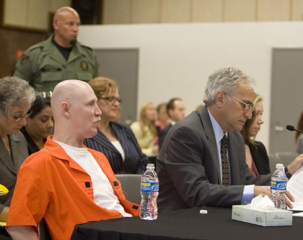 Ronnie Lee gardner sits at a table with his attorney, Andrew Parnes, during Gardner's commutation hearing at the Utah State Prison in Draper on Thursday, June 10, 2010. Trent Nelson | The Salt Lake Tribune