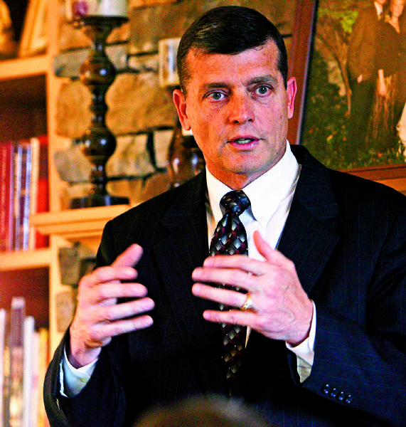 Tim Bridgewater  meets with delegates at the home of Rep. Julie Fisher in Fruit Heights Tuesday May 4, 2010. Bridgewater is a republican candidate for the U.S. Senate seat held by Bob Bennett. Steve Griffin  |  The Salt Lake Tribune