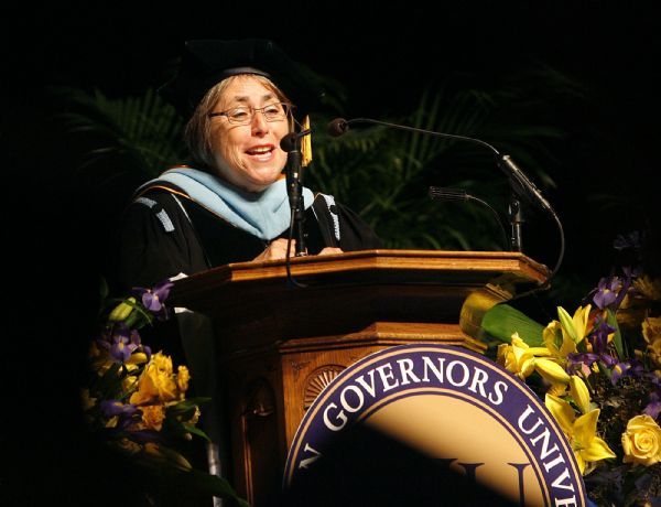 Scott Sommerdorf  l  The Salt Lake Tribune
Undersecretary of Education Martha Kanter delivers the commencement speech at Western Governors University Commencement at Kingsbury Hall in June.