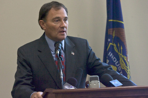 Chris Detrick  |  The Salt Lake Tribune&#xA;&#xA;Gov. Gary Herbert speaks during a roundtable discussion on immigration reform at the Utah State Capitol on Tuesday. Herbert invited 31 community leaders to the summit in order to hear their viewpoint on immigration reform.