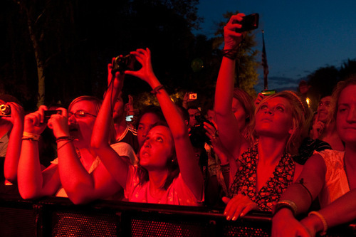Chris Detrick  |  The Salt Lake Tribune &#xA;Concertgoers watch the She and Him performance at the final Twilight Concert at Pioneer Park on Aug. 26, 2010.