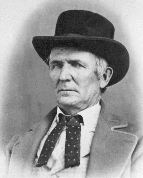 This is an undated  file photo, circa 1850, showing John D. Lee, the man convicted for the Mountain Meadows Massacre north of St. George, Utah. Mormon settlers and indians, led by Lee, killed 120 people from Arkansas in a wagon train that was passing through on their way to California.      (AP Photo/Utah Historical Society, File)