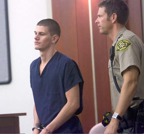 Al Hartmann  |  Salt Lake Tribune  POOL PHOTO&#xA;Martin Vuksinick, age 19, charged with aggravated murder, aggravated burglary and obstructing justice for the  beating death of next-door neighbor Kimberly Hain appears in a hearing before Judge Anthony Quinn in Third District Court in Salt Lake City on Monday August 30th.