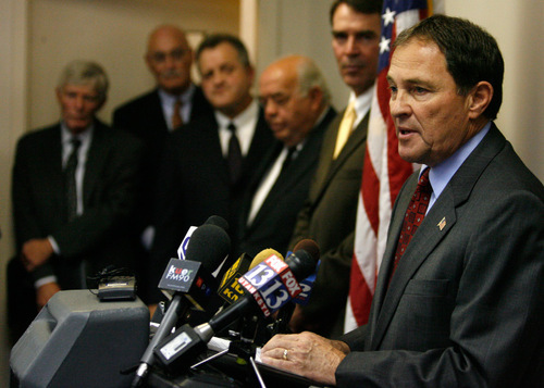 Rick Egan   |  The Salt Lake Tribune&#xA;&#xA;Governor Gary Herbert responds to questions at a press conference, Monday, September 13, 2010.   The Gary Herbert for governor campaign responed to what it says are Peter Corroon's 