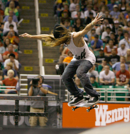 Trent Nelson  |  The Salt Lake Tribune&#xA;Adam Dyet competes in Skateboard Park at the Dew Tour Saturday, September 19 2009 at EnergySolutions Arena in Salt Lake City.
