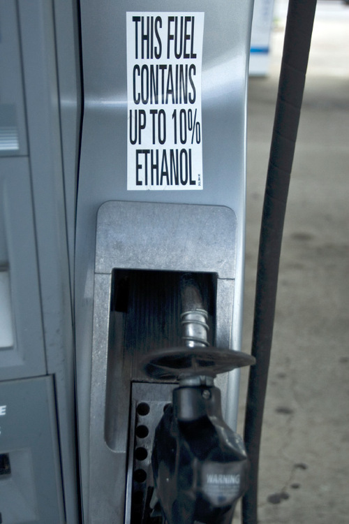 Chris Detrick  |  The Salt Lake Tribune &#xA;A fuel pump at Midtown Chevron 875 South State Street Wednesday September 15, 2010.  Federal law mandates that refineries incrementally reach certain percentages of ethanol in the fuel they manufacture. Any station that sells gasoline blended with ethanol, must post signs indicating its presence.