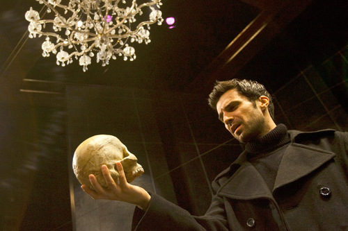 Chris Detrick  |  The Salt Lake Tribune &#xA;Michael Crane, playing the part of 'Hamlet,' acts out a scene during a rehearsal of 