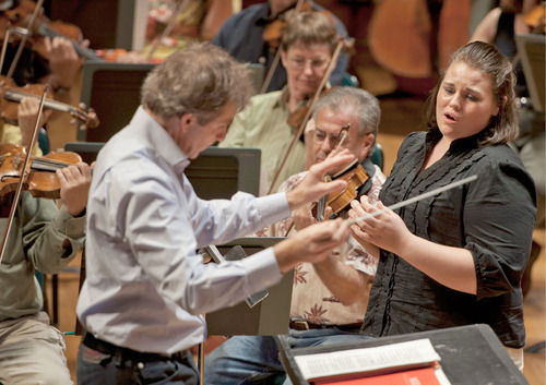 Michael Mangum  |  The Salt Lake Tribune
Rebecca Pedersen rehearses with the Utah Symphony at Abravanel Hall in Salt Lake City on Monday, September 20, 2010. The Salute to Youth performance will feature nine local soloists and will be held on Tuesday, September 28, 2010.