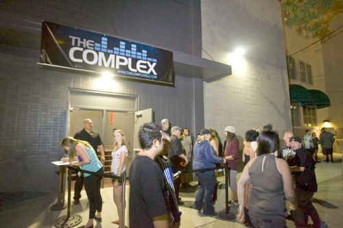 Paul Fraughton | The Salt Lake Tribune
A crowd waits to get in to The Complex, a new dance and concert venue on 100 South  below 500 West in Salt Lake City.