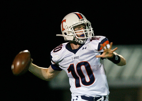 Scott Sommerdorf  l  The Salt Lake Tribune&#xA;Timpview QB Christian Covey (10) looks to pass during first half play against Westlake. Timpview held a 23-13 lead at the half at Westlake, Friday 10/1/2010.