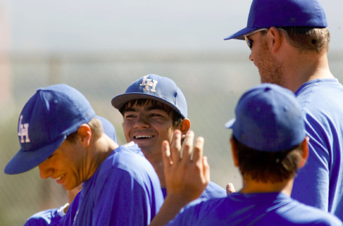 Leah Hogsten  |  The Salt Lake Tribune 
The Salt Lake Lutheran baseball team during their last game of the season Friday, October 1, 2010, in SLC at Lindsay Gardens. The Salt Lake Lutheran baseball team, a collection of rookies that make up a varsity squad, has struggled in another lousy season. In their opener against Tabiona, the Lynx lost 39-2. But this is a team of kids who play baseball merely so there could be a baseball team at Salt Lake Lutheran.