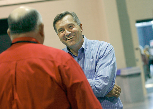 Scott Sommerdorf  l  The Salt Lake Tribune&#xA;Congressman Jim Matheson came to the UEA conference to listen to Gubernatorial candidates Mayor Peter Corroon and Governor Gary Herbert speak to teachers at the Utah Education Association annual convention, Thursday, October 14, 2010.