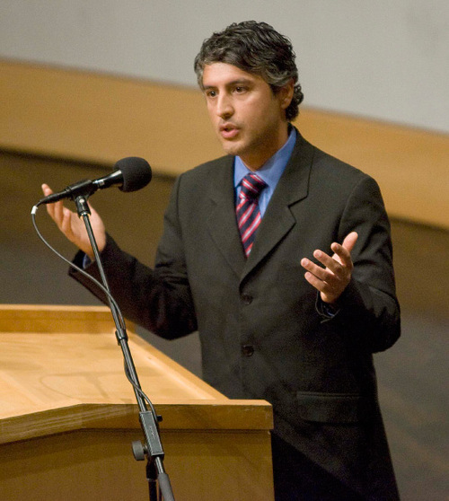 Paul Fraughton  |  The Salt Lake Tribune    An internationally recognized scholar on Islam, Reza Aslan, speaks to a standing room only crowd at Salt Lake City's Main Library on  Monday,October 25, 2010
