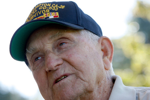 Francisco Kjolseth  |  The Salt Lake Tribune
Glenn H. Parkin, who was a sailor in the U.S. Navy in World War II, was around when many of the major events in the Pacific happened. Parkin is one of the survivors from two ships that were sunk by the Japanese in the Battle of Leyte Gulf.