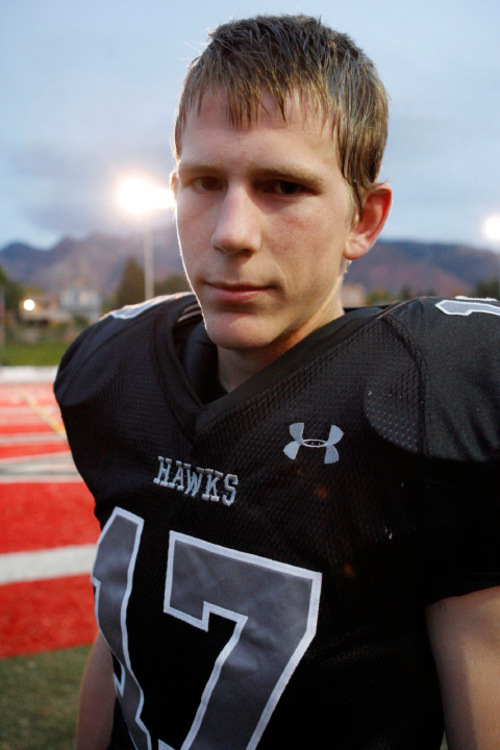 Alta High quarterback Eric Emery before their game against Pleasant Grove in Sandy, Utah on Friday night.&#xA;Stephen Holt / Special to the Tribune