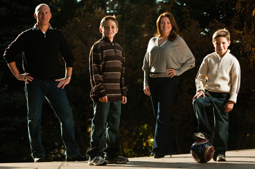 Chris Detrick  |  The Salt Lake Tribune 
Real Salt Lake President Bill Manning and his family John, 11, Will, 7, and Jennifer pose for a portrait at their home in Sandy Thursday November 4, 2010.