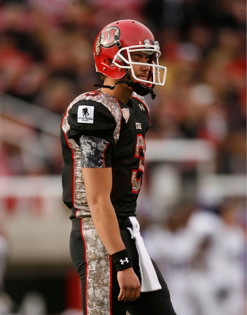 Trent Nelson  |  The Salt Lake Tribune&#xA;Utah quarterback Jordan Wynn walks off the field after throwing an interception during the fourth quarter, Utah vs. TCU college football, Saturday, November 6, 2010. TCU won 47-7.