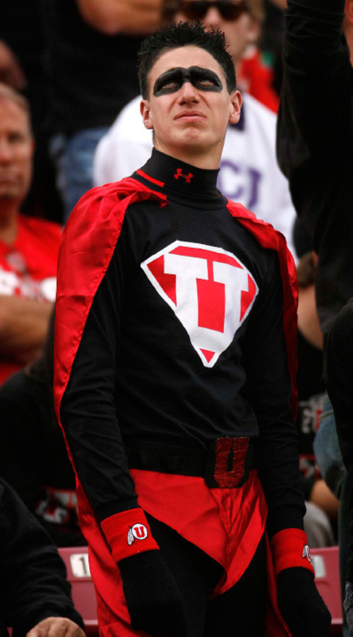 Trent Nelson  |  The Salt Lake Tribune&#xA;Utah fan during the second half, Utah vs. TCU college football, Saturday, November 6, 2010. TCU won 47-7.