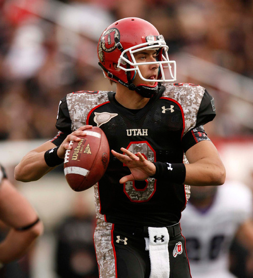 Trent Nelson  |  The Salt Lake Tribune
Utah quarterback Jordan Wynn during the second half, Utah vs. TCU college football, Saturday, November 6, 2010. TCU won 47-7.