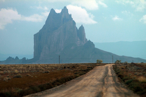 Rick Egan   |  The Salt Lake Tribune&#xA;&#xA; Shiprock, for which Shiprock, N.M., is named is visible in the background along this stretch of Navajo Nation highway.