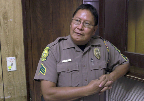 Rick Egan   |  The Salt Lake Tribune
Sgt. Phillip Joe, at the Navajo Police station in Shiprock, N.M.