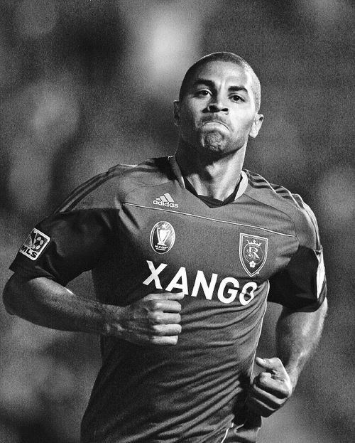 Steve Griffin  |  The Salt Lake Tribune
 
Real Salt Lake's Alvaro Saborio pumps himself up as he runs off the field after scoring a goal during the Real Salt Lake versus Arabe Unido at Rio Tinto Stadium in Sandy on Wednesday, August 18, 2010.