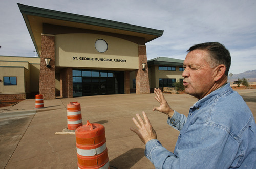 Rick Egan   |  The Salt Lake Tribune

Mayor Dan McArthur gives a tour of the new St. George airport, set to open in January.