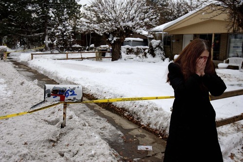 Trent Nelson  |  The Salt Lake Tribune
Mary Wade, who lives near B & W Billiards and Books, reacts to news of a stabbing at the small shop. South Salt Lake police responded to B & W Billiards and Books, (3466 S. 700 East) Tuesday on a report of a stabbing.