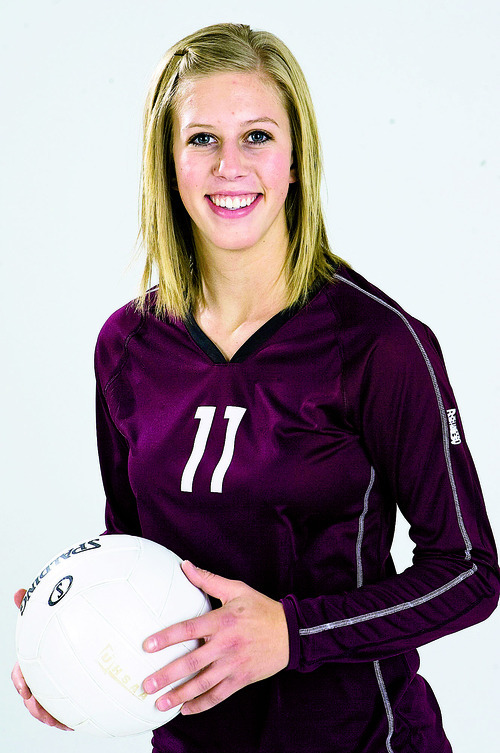 Al Hartmann  |  The Salt Lake Tribune 
3A Volleyball MVP Ashley Garfield from Morgan HS.