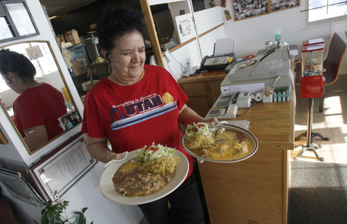 Francisco Kjolseth  |  The Salt Lake Tribune
Maria Ramirez is owner, along with her husband Manuel, of La Morena Mexican restaurant at 1458 W. North Temple. For the past 16 years, the restaurant has been serving such popular dishes as chile verde.