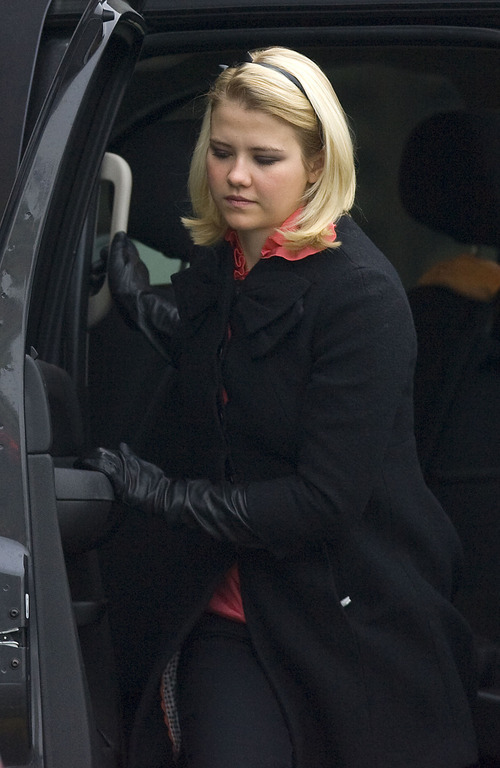 Al Hartmann  |  The Salt Lake Tribune 
Elizabeth Smart arrives at the Frank Moss Federal Courthouse in Salt Lake City on Friday for the Brian David Mitchell trial.