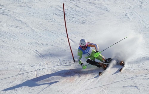 The USA's Ted Ligety races on the slalom course of the men's super combined at the Olympic Winter Games on Sunday, Feb. 21, 2010. Ligety placed fifth.
Trent Nelson  |  The Salt Lake Tribune